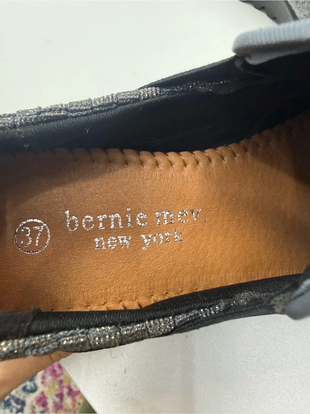 bernie mev. Gray and Black Slip-On Wedge Sneakers size 37